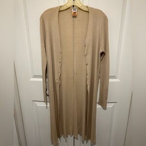 Mimi Maternity vintage silk long beige cardigan size M